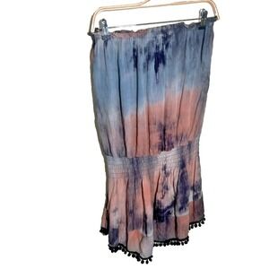 Natural Life Dress Mini Tie Dye Strapless Smocked Waist Tube Top Size S / M